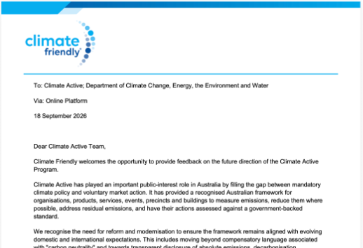 Climate Active Consultation